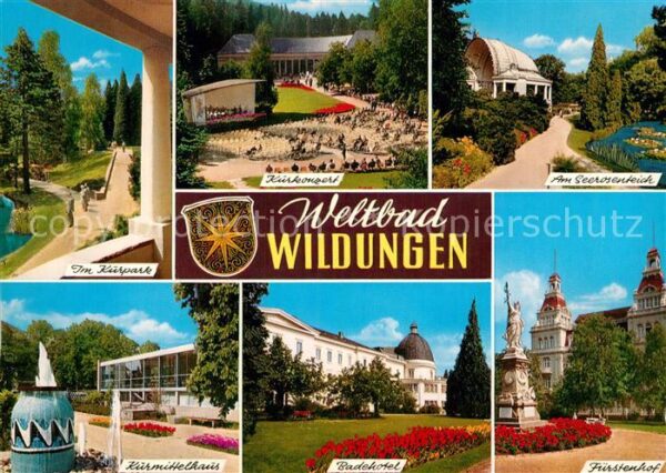 Wildungen Bad Kurpark Kurkonzert Seerosenteich Kurmit