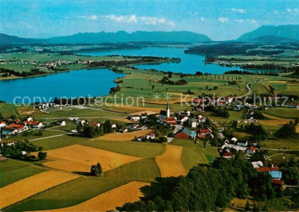 Taching See Fliegeraufnahme Tachinger Waginger See
