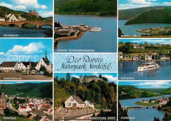 Eifel Region Rursee Heimbach Mariawald Rurberg Gemün