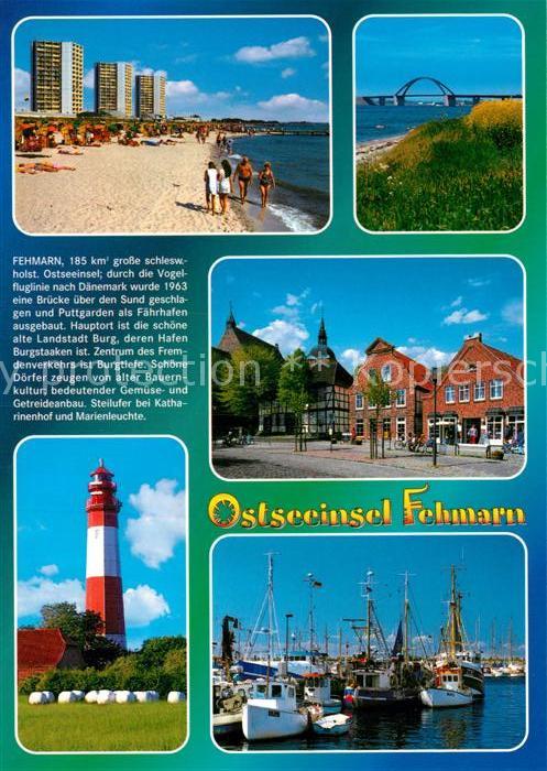 Fehmarn Strand Hochhäuser Leuchtturm Stadtansic
