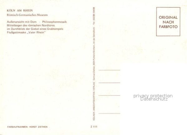Koeln Rhein Römisch Germanisches MuseumMittelbogen – Bild 2