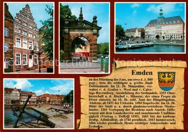 Emden Ostfriesland Pelzerhaus Hafentor Rathaus Stockanker