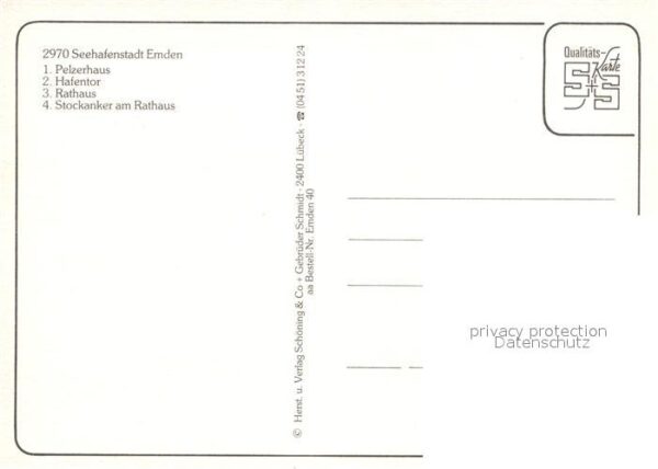 Emden Ostfriesland Pelzerhaus Hafentor Rathaus Stockanker – Bild 2