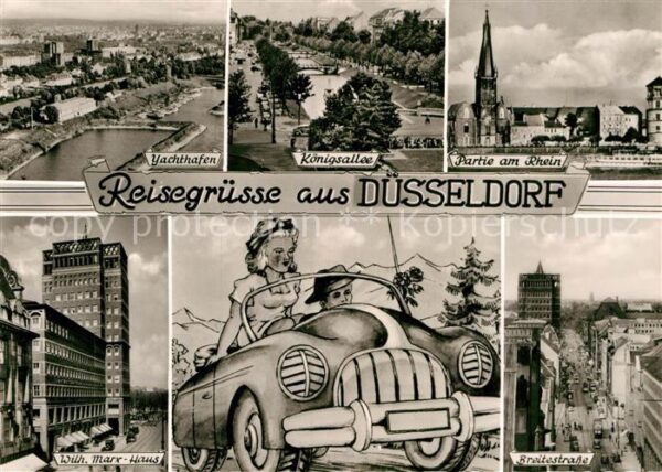 Duesseldorf Partie am Rhein Yachthafen Breitestrass