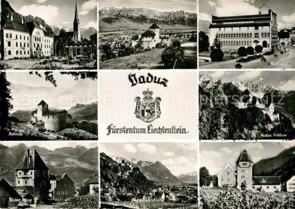 Vaduz Schloss Rotes Haus Rathaus Regierungsge
