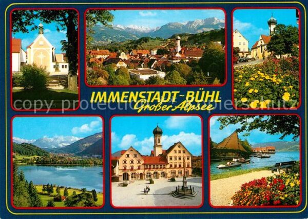 Immenstadt Allgaeu Kirche Dorfplatz See Teilansicht