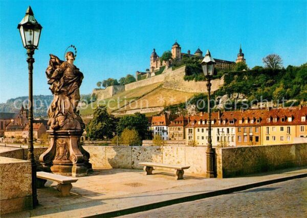Wuerzburg Feste Marienburg Mainbrücke