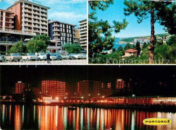 Portoroz Panorama bei Nacht Teilansicht