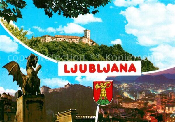 Ljubljana Drachen Teilansicht Burg