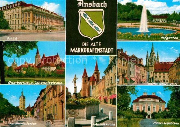 Ansbach Mittelfranken Hofgarten Schloss Martin Luther Platz G