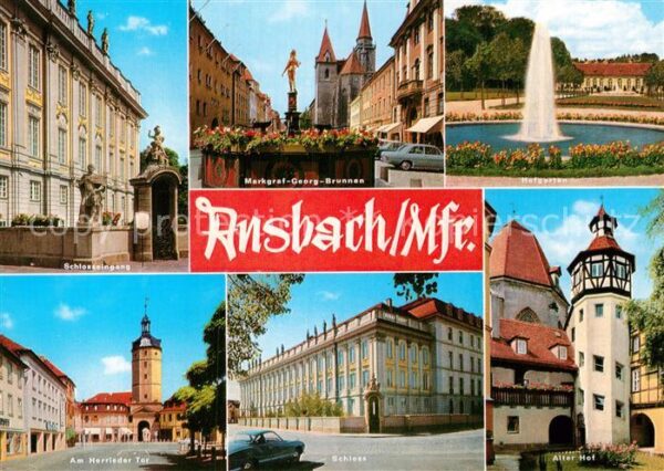 Ansbach Mittelfranken Hofgarten Markgraf Georg Brunnen Schlos