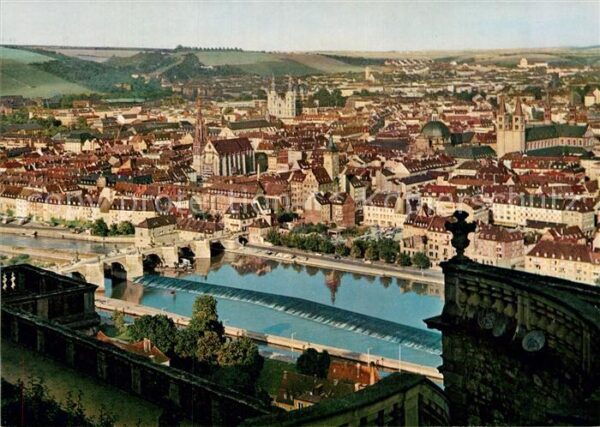 Wuerzburg Blick von der Festung