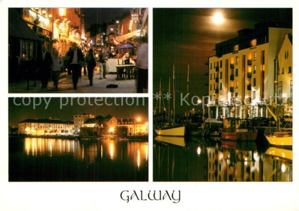 Galway Irland Stadtansicht Nacht