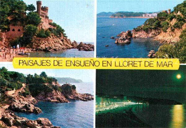 Lloret de Mar Burg Küsten Mondschein