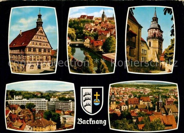 Backnang Rathaus Murrpartie Stadtturm Telefunken