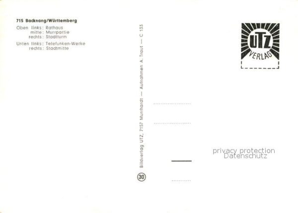 Backnang Rathaus Murrpartie Stadtturm Telefunken – Bild 2
