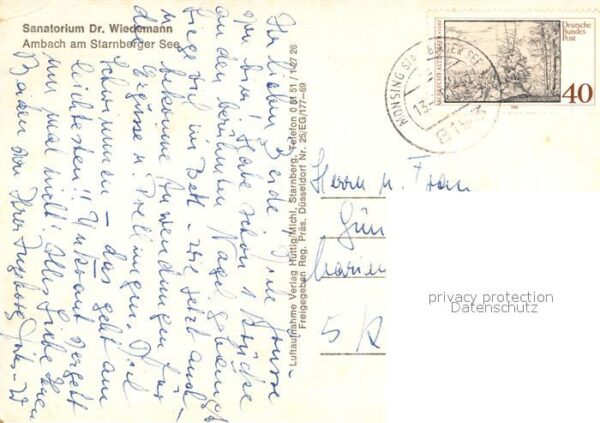 Ambach Starnbergersee Sanatorium Wiedemann Fliegeraufnahme – Bild 2