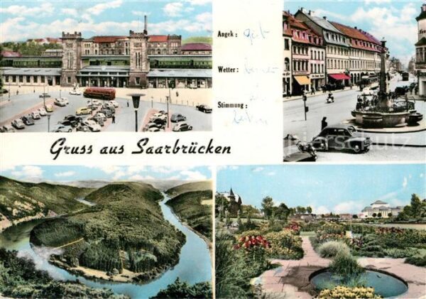 Saarbruecken Hauptbahnhof Saarschleife Park Brunnen