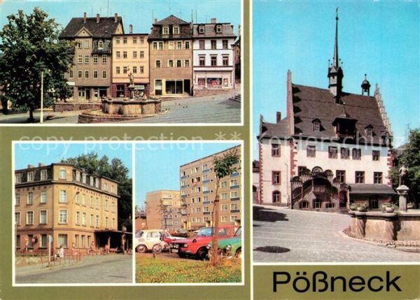 Poessneck Rathaus Marktplatz Mauritiusbrunnen HO