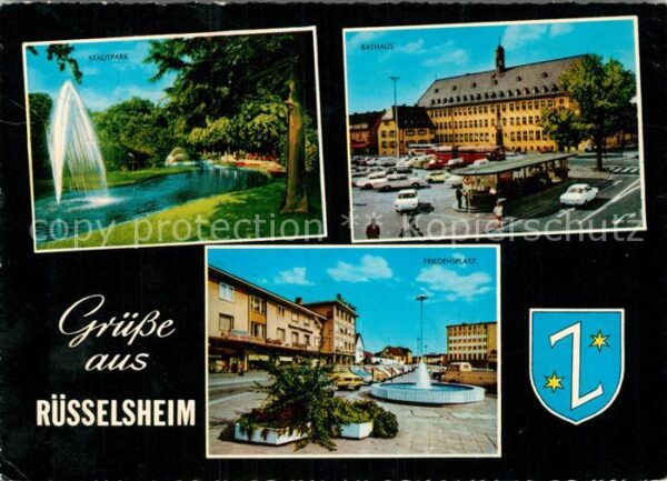 Ruesselsheim Main Rathaus Stadtpark Friedensplatz