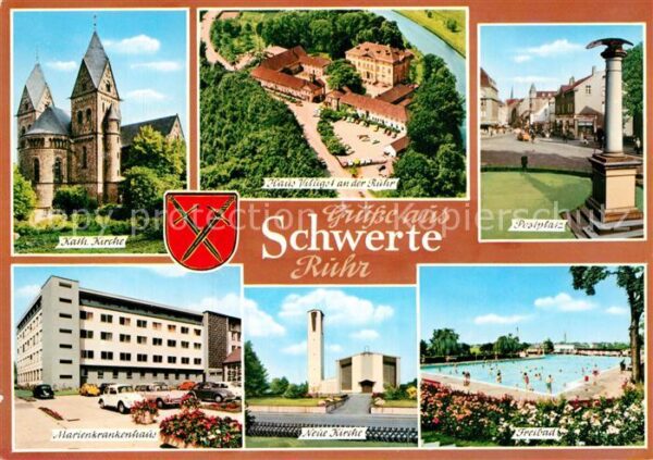 Schwerte Schwimmbad Postplatz Kirche Marienkrank