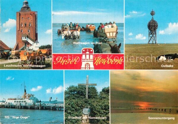 Neuwerk Cuxhaven Nordseebad Leuchtturm Wattwagen Ostbake MS Nige Oo