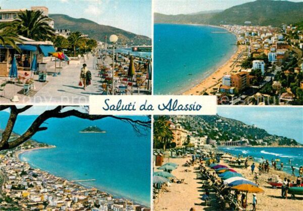 ALASSIO Savona Liguria IT Strand Fliegeraufnahme