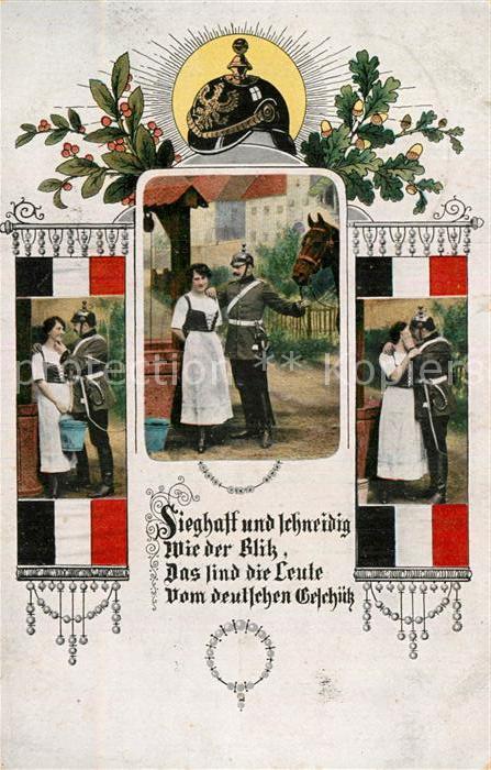 Schwarz Weiss Rot Pickelhaube Feldpost