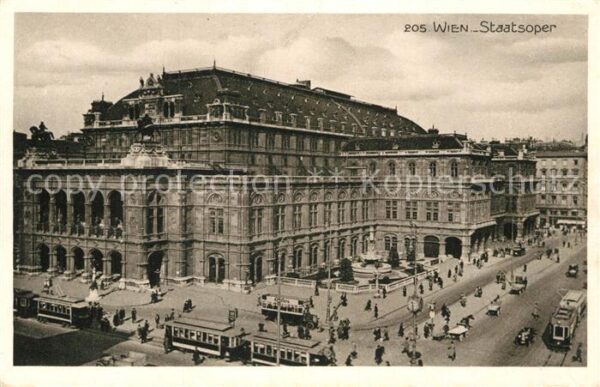 Opergebaeude Wien Staatsoper Strassenbahn