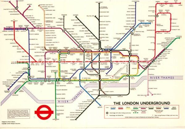 U-Bahn Subway Underground Metro Liniennetzplan London