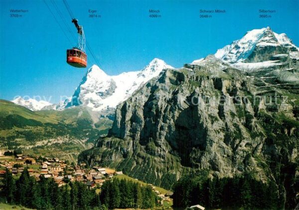 Seilbahn Schilthorn Mürren Eiger Mönch Silberhor