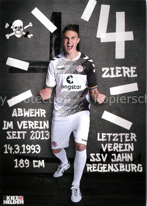 Fussball FC St. Pauli Philipp Ziereis Autogramm