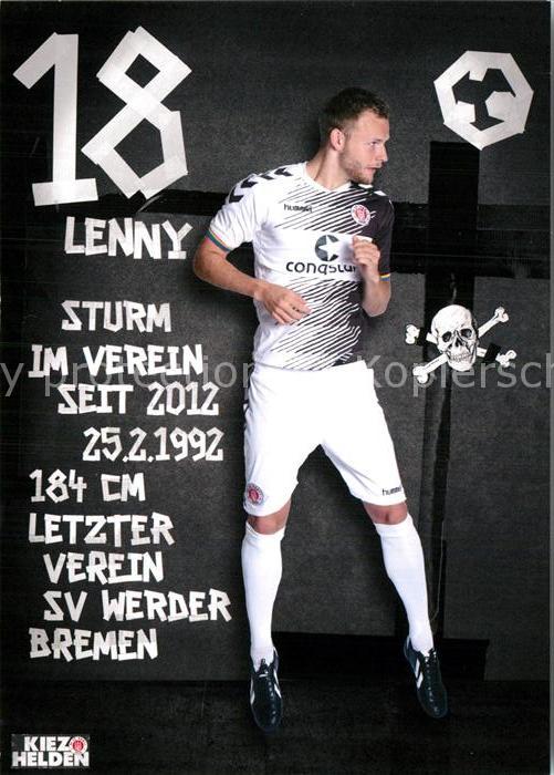 Fussball FC St. Pauli Lennart Thy Autogramm