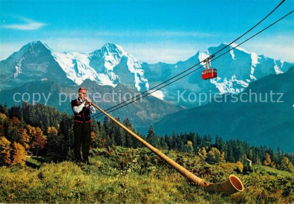 Alphorn Alphornbläser Eiger Mönch Jungfrau Seil