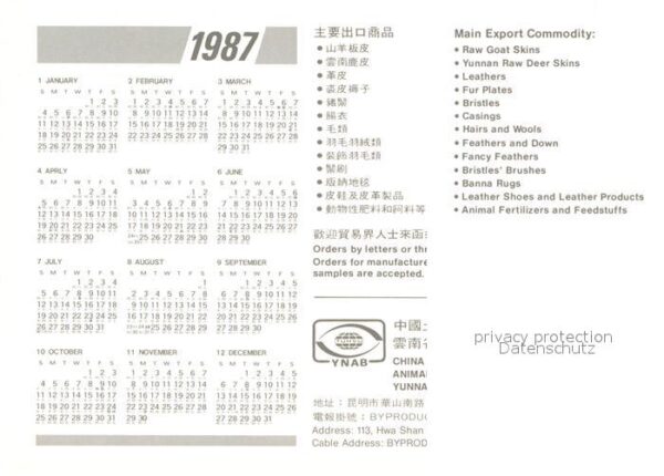 Typen China Hani Yunnan Kalender – Bild 2