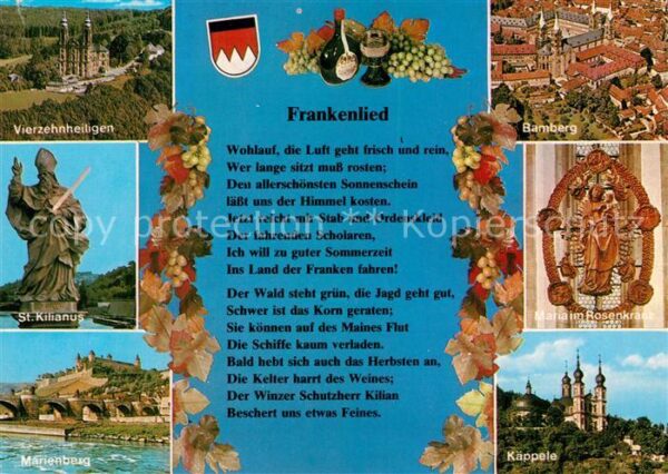 Liederkarte Frankenlied Vierzehnheiligen Bamberg Kä