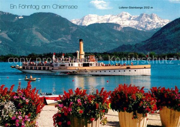 Dampfer Seitenrad Ludwig Fessler Chiemsee Loferer-Steinbe