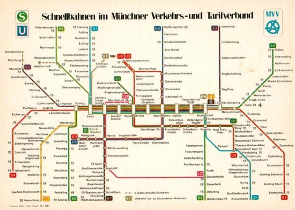 U-Bahn Subway Underground Metro Strassenbahn Liniennetzplan