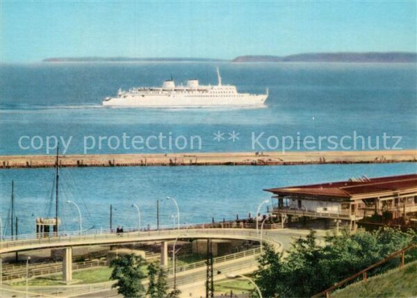 Schiffe Ships Navires MS Sassnitz Mole Fährbahnhof