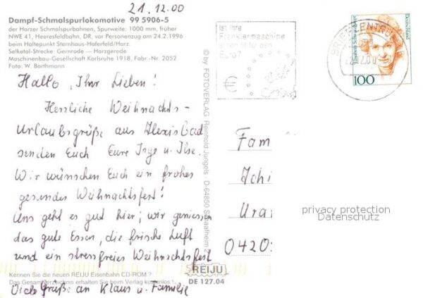 Eisenbahn Dampf-Schmalspurlokomotive 995906-5 Har – Bild 2