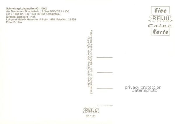 Lokomotive Schnellzuglokomotive 001150-2 Deutsche – Bild 2