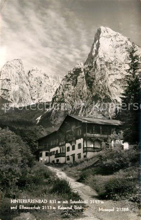Hinterbaerenbad mit Totenkirchl und Ellmauerhalt