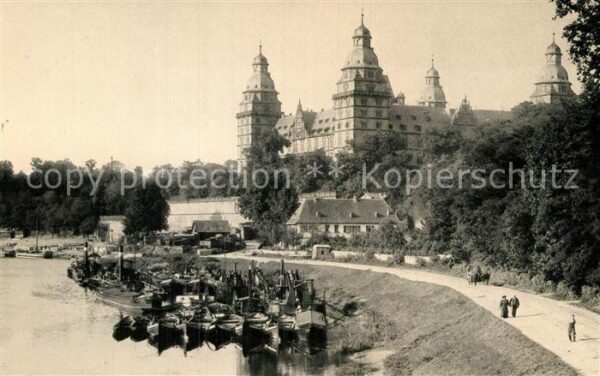 Aschaffenburg Main Schloss Johannisburg und Winterhafen mi
