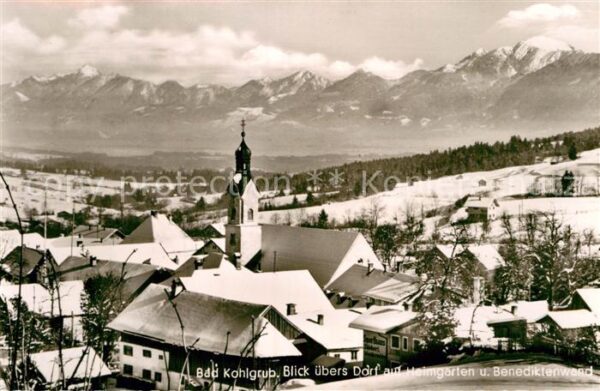 Bad Kohlgrub Dorfblick mit Heimgarten und Benedikten