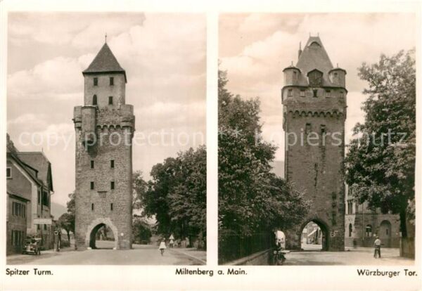 Miltenberg Main Spitzer Turm mit Würzburger Tor