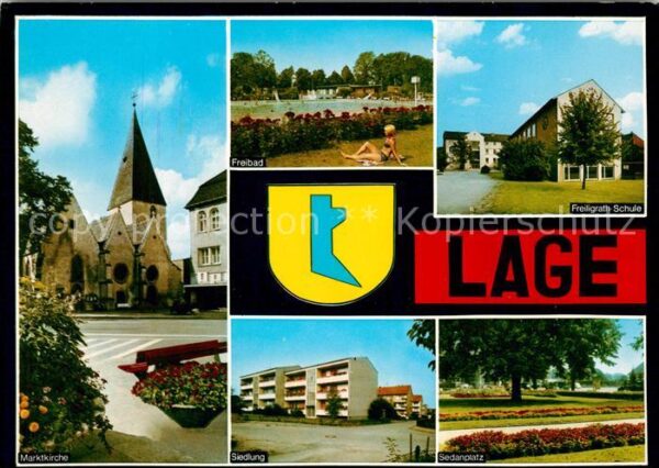 Lage Westfalen Kirche Freibad Freiligrath Schule Siedl