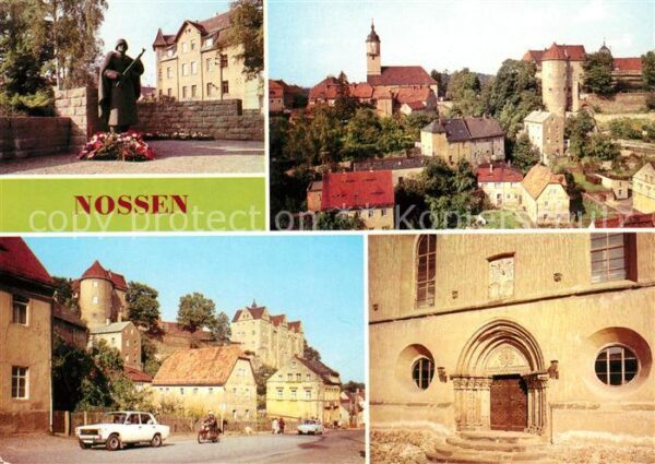 Nossen Ehrenmal Teilansicht Schloss Stadtkirch