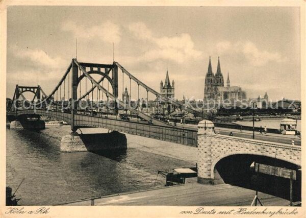 Koeln Rhein Hindenburgbrücke Dom