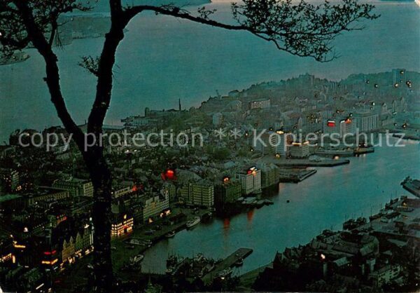 Bergen Norwegen Utsikt over Vagen