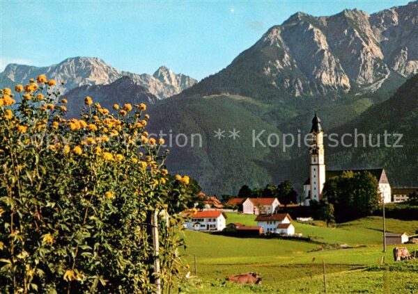 Pfronten mit Kirche und Schlicke